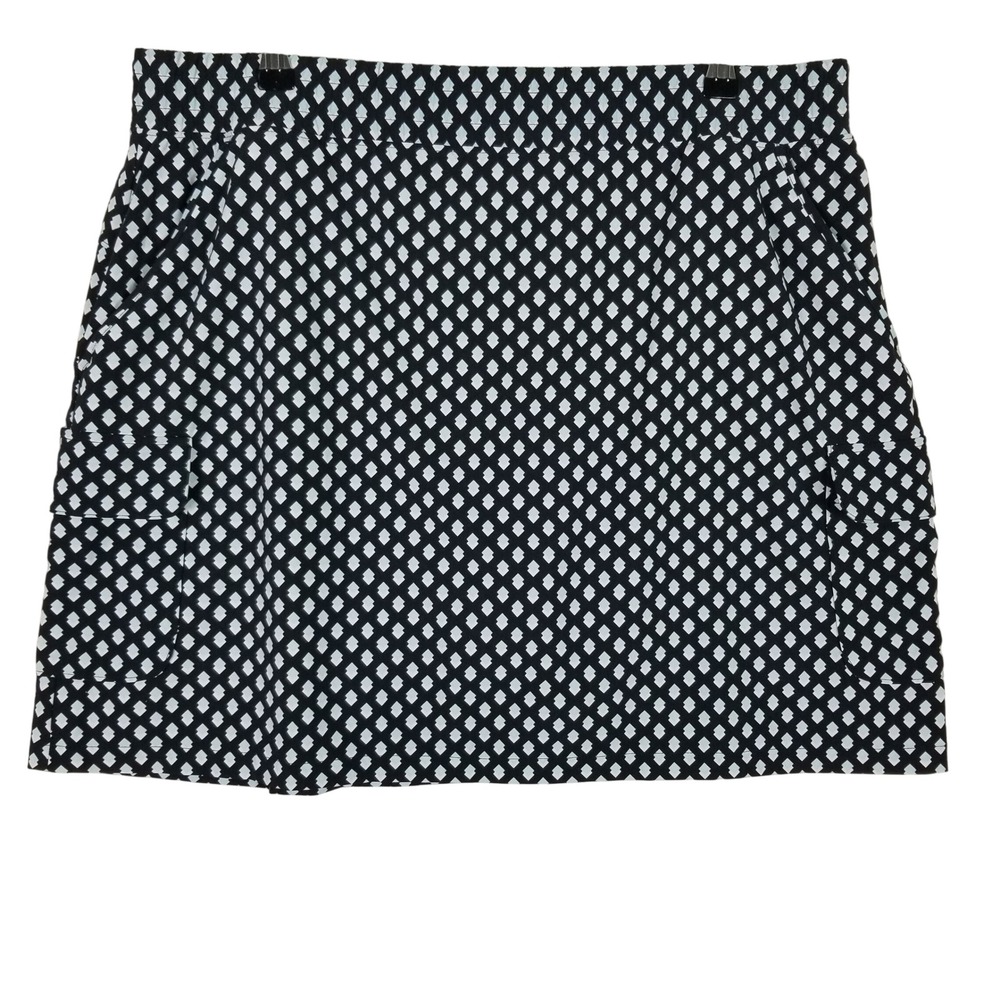 T by Talbots Skort Womens XL Black Geometric Diamond Printβ Activewear 57705897
